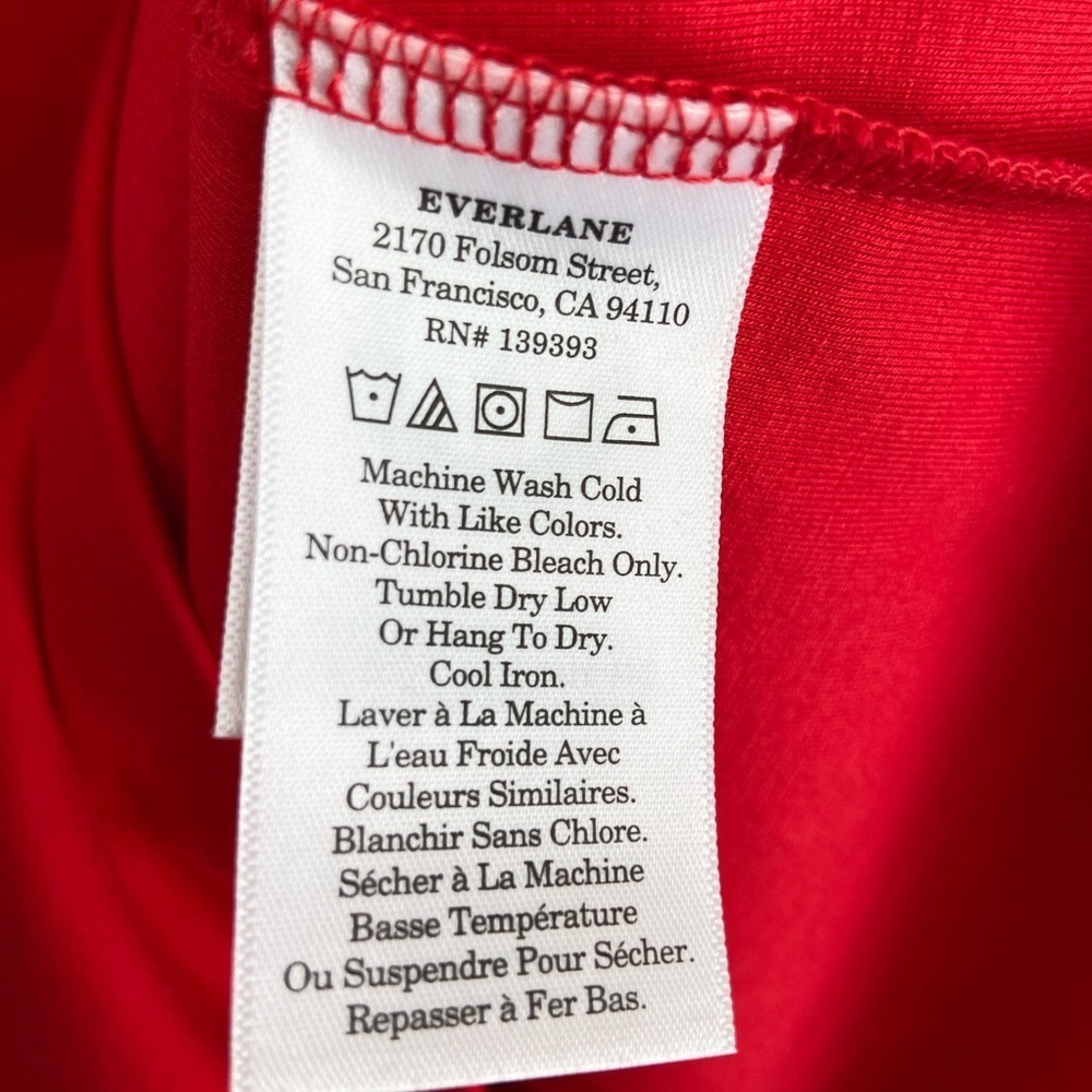 NWT Everlane ‘The Dream 90’s Shift Dress’ Organic Cotton Classic Red - Picture 8 of 10